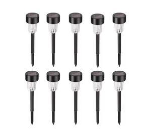 Estaca solar LED negro luz cálida 10 un.