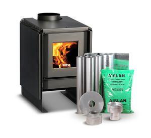 Calefactor a leña Eco 380 10300 W + kit de instalación