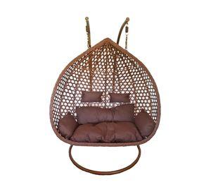 Silla colgante Hawái XXL chocolate + cojín café