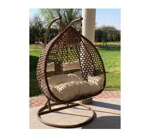 Silla colgante Hawái XXL chocolate + cojín café
