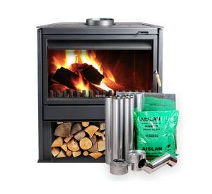 Calefactor&nbsp;a Leña Chimenea 850 FS + Kit Base 6" x4 mts