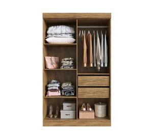 Clóset 4 puertas New Recife nuez/beige 200x122x47 cm