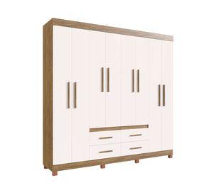 Clóset 8 puertas Las Vegas nuez/beige 200x206x45 cm