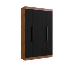 Clóset 4 puertas Orlando castaño/negro 217x136x47 cm