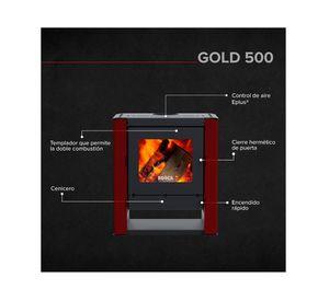 Calefactor a leña Gold 500 burdeo 12200 W + kit de instalación