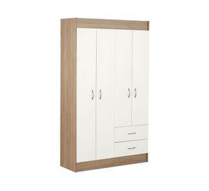 Clóset 4 puertas 2 cajones bicolor 175x102x39.2 cm.