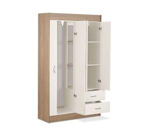 Clóset 4 puertas 2 cajones bicolor 175x102x39.2 cm.