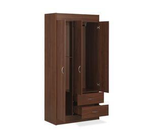 Clóset 3 puertas 2 cajones chocolate 175x81x39.2 cm.