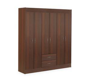 Clóset 6 puertas 2 cajones chocolate 175x153x39.2 cm.
