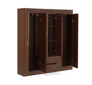 Clóset 6 puertas 2 cajones chocolate 175x153x39.2 cm.