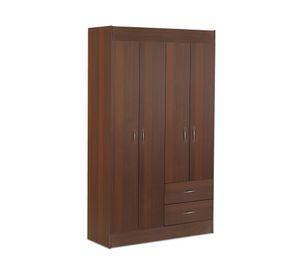 Clóset 4 puertas 2 cajones chocolate 175x102x39.2 cm.