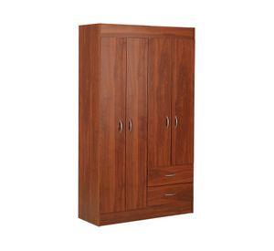 Clóset 4 puertas 2 cajones cerezo 175x102x39.2 cm.