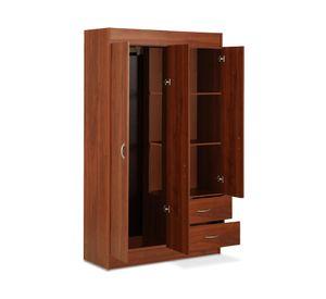 Clóset 4 puertas 2 cajones cerezo 175x102x39.2 cm.