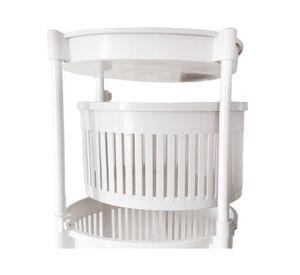 Organizador 3 niveles giratorio blanco plástico 25/27 lt