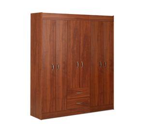 Clóset 6 puertas 2 cajones cerezo 175x153x39.2 cm.