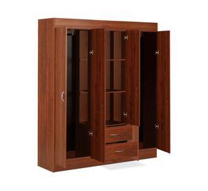 Clóset 6 puertas 2 cajones cerezo 175x153x39.2 cm.