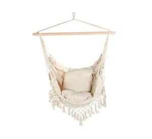 Hamaca silla columpio beige 180x100 cm