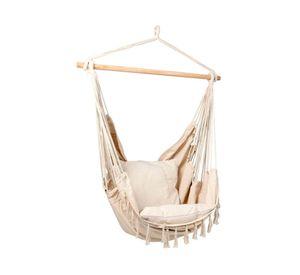 Hamaca silla columpio beige 180x100 cm