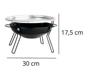 Brasero mesa negro 17.5x30x30 cm