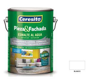 Esmalte al agua Pieza y Fachada blanco satín 1 galón