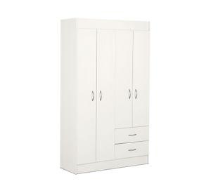Clóset 4 puertas 2 cajones blanco 175x102x39.2 cm.