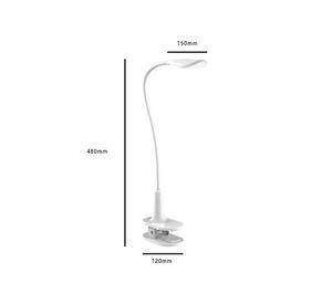 Lámpara clip touch ovalada 3W USB blanca