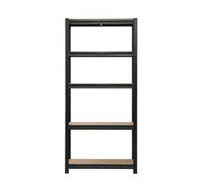 Repisa negro/madera 150x70x30 cm 5 Niveles