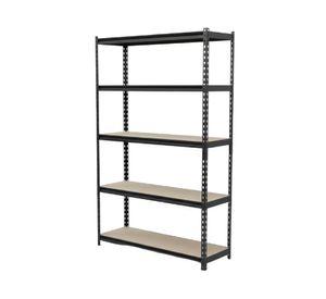 Repisa negro/madera 192x100x50 cm 5 Niveles