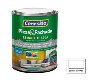 Esmalte al agua blanco satín 1/4 galón
