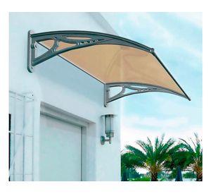Alero listo protección policarbonato bronce Curvo 100x120 cm