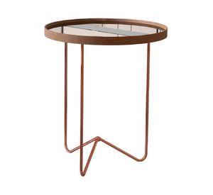 Mesa lateral redonda Espejo bronce