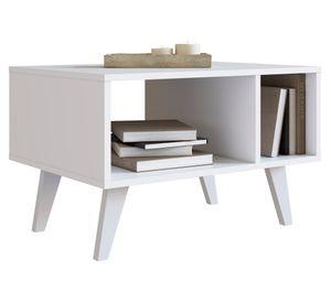 Mesa de centro rectangular blanco