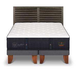 Cama europea Grand Premium 2 plazas base dividida + respaldo Rhone