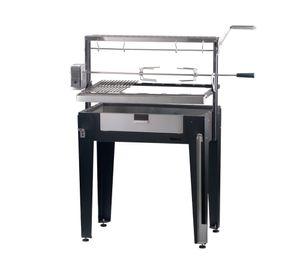 Parrilla a carbón Maitén negro + espiedo hibrido 90 cm