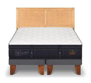 Cama europea Grand Premium king base dividida + respaldo Sava