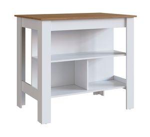 Isla de cocina Moveli blanco miel