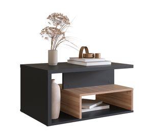 Mesa de centro rectangular B92 negro/castaño