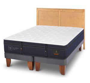 Cama europea Grand Premium king base dividida + respaldo Sava