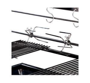 Parrilla a carbón Maitén negro + espiedo hibrido 90 cm