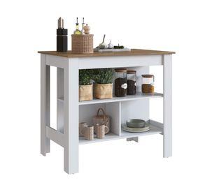 Isla de cocina Moveli blanco miel