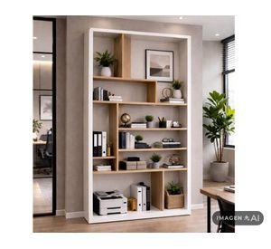 Librero Antonia blanco/natural 180x120x29.6 cm