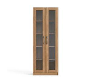 Vitrina vidrio Moveli castaño 5 niveles