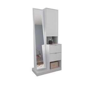 Tocador Moveli espejo blanco 170x79x45 cm