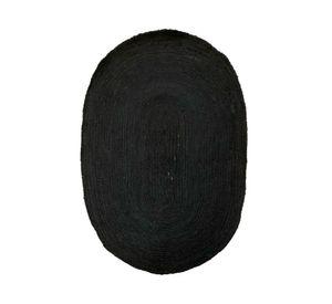 Alfombra Oval braid negro 120x180 cm