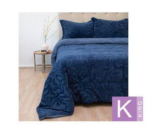 Cubrecama Outboss deluxe senses azul king