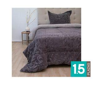 Cubrecama Outboss deluxe senses gris 1.5 plazas