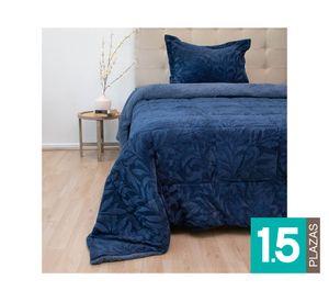 Cubrecama Outboss deluxe senses azul 1.5 plazas