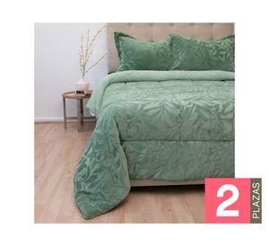 Cubrecama Outboss deluxe senses verde 2 plazas