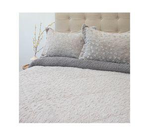 Cubrecama Plush senses sherpa gris king