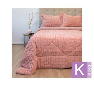 Cubrecama Plush senses rosa king